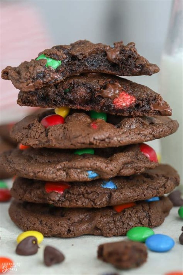 Chocolate M&M Cookies - Celebrating Sweets