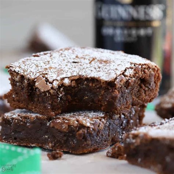 Fudgy Chewy Guinness Brownies - Celebrating Sweets