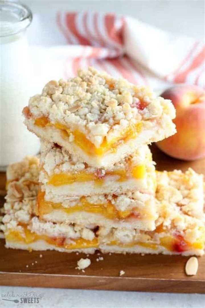 Peach Crumb Bars - Celebrating Sweets